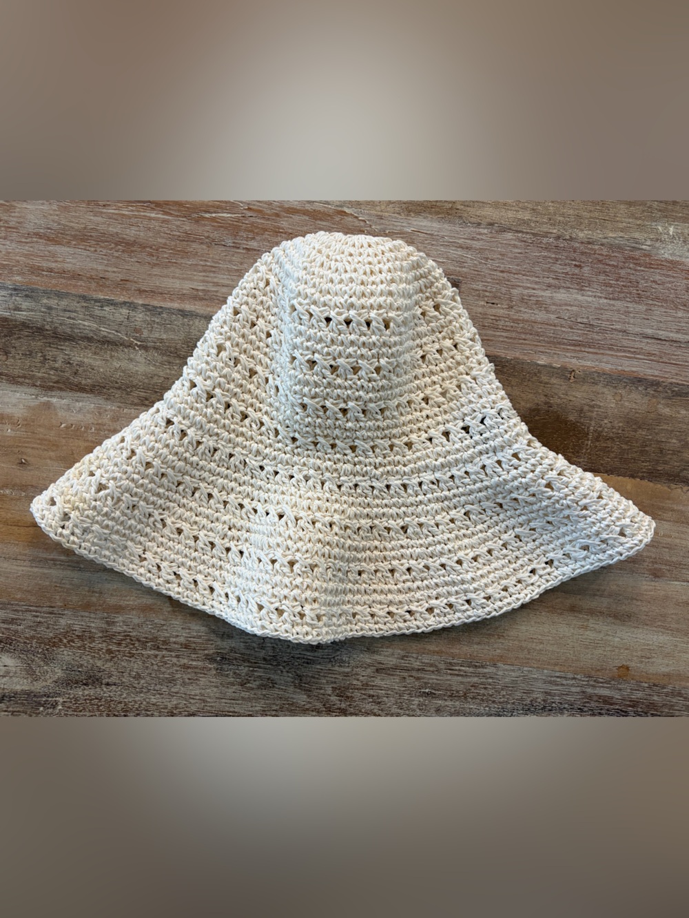 Divided by H&M Floppy Braided Paper Straw Hat Size S/M Small Medium Cream Ivory